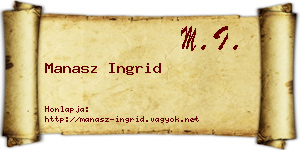 Manasz Ingrid névjegykártya